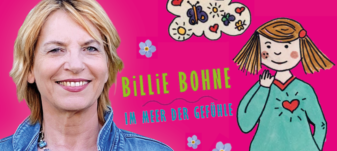 Die Kinderbuchautorin Juta Tanzer mit der Hauptfigur ihres Buches Billie Bohne